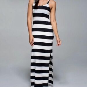 Black and White Striped Maxi Dress